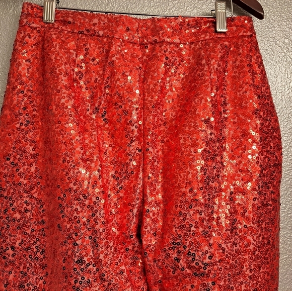 Handmade Red Sequin Pants - Picture 6 of 7